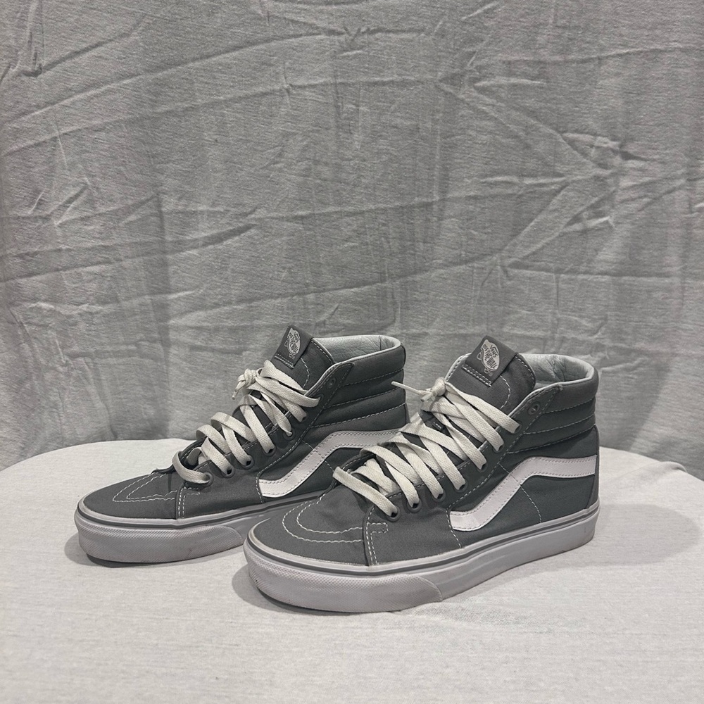 Vans Gray and White Sk8-Hi Classic High-Top Sneakers